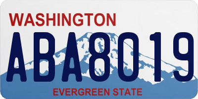 WA license plate ABA8019