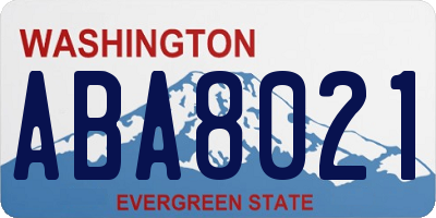 WA license plate ABA8021