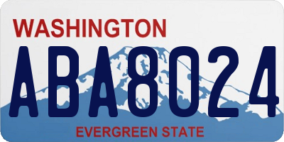 WA license plate ABA8024