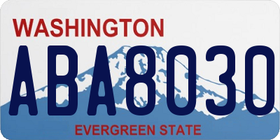 WA license plate ABA8030