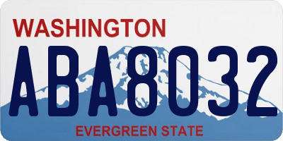 WA license plate ABA8032
