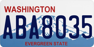 WA license plate ABA8035