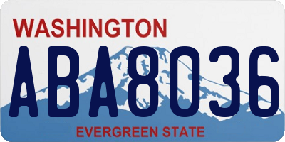 WA license plate ABA8036