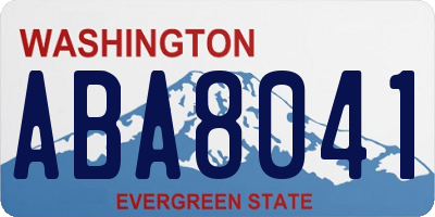 WA license plate ABA8041