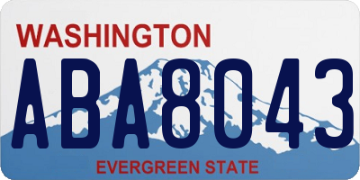 WA license plate ABA8043