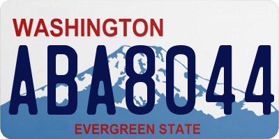 WA license plate ABA8044