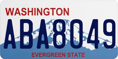 WA license plate ABA8049