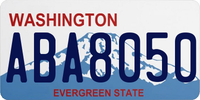 WA license plate ABA8050