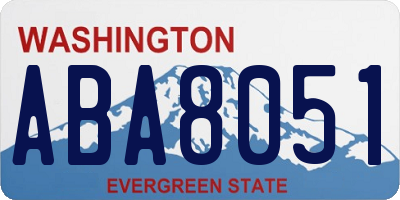 WA license plate ABA8051