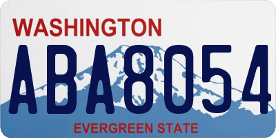 WA license plate ABA8054