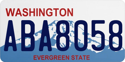 WA license plate ABA8058