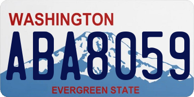 WA license plate ABA8059