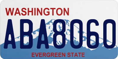 WA license plate ABA8060