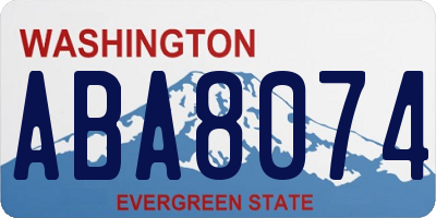 WA license plate ABA8074