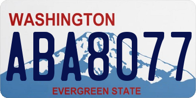 WA license plate ABA8077
