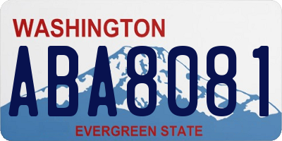 WA license plate ABA8081