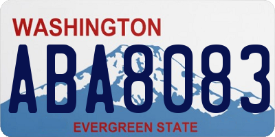 WA license plate ABA8083