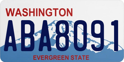 WA license plate ABA8091