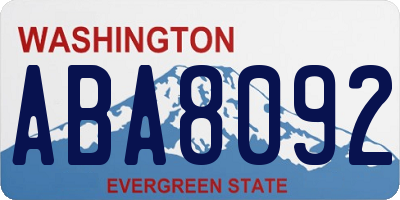 WA license plate ABA8092