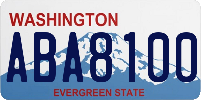 WA license plate ABA8100