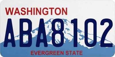 WA license plate ABA8102
