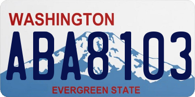 WA license plate ABA8103