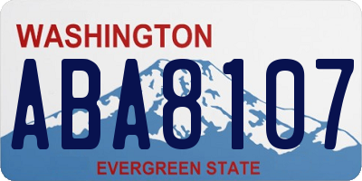 WA license plate ABA8107