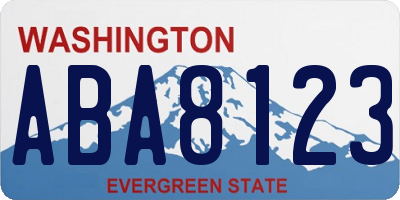 WA license plate ABA8123