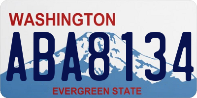 WA license plate ABA8134