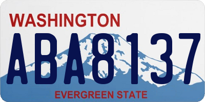 WA license plate ABA8137