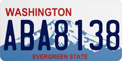 WA license plate ABA8138
