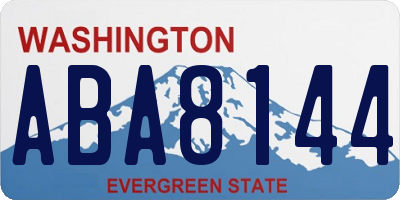 WA license plate ABA8144