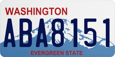 WA license plate ABA8151
