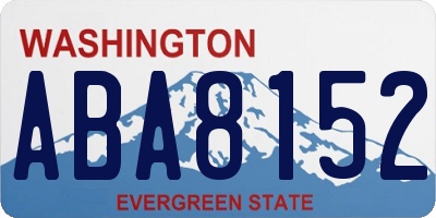 WA license plate ABA8152