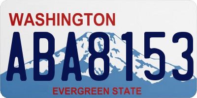 WA license plate ABA8153
