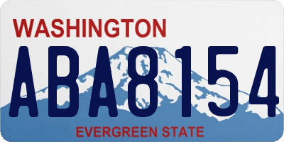 WA license plate ABA8154