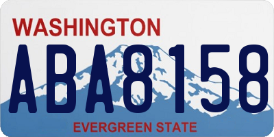 WA license plate ABA8158