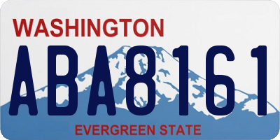 WA license plate ABA8161