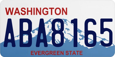 WA license plate ABA8165