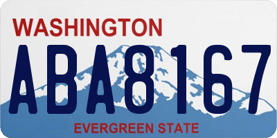 WA license plate ABA8167