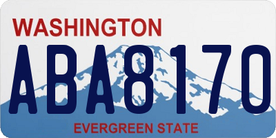WA license plate ABA8170