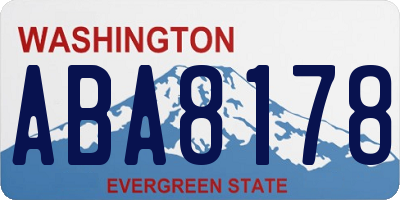 WA license plate ABA8178
