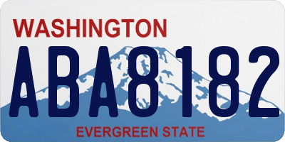 WA license plate ABA8182