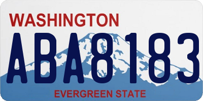 WA license plate ABA8183