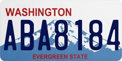 WA license plate ABA8184