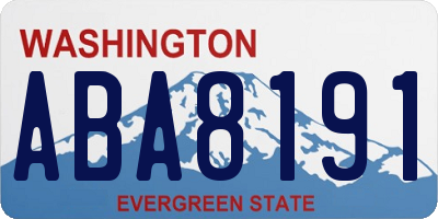 WA license plate ABA8191