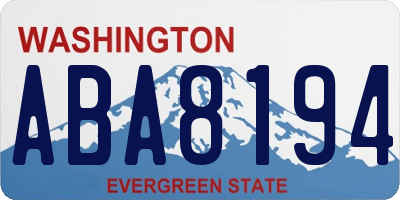 WA license plate ABA8194