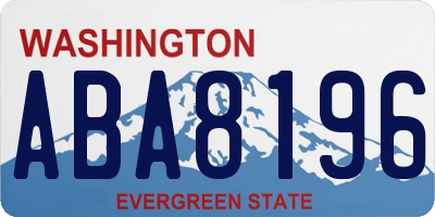 WA license plate ABA8196