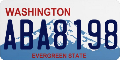 WA license plate ABA8198