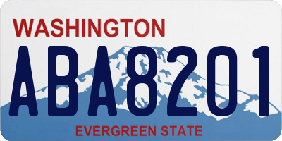WA license plate ABA8201
